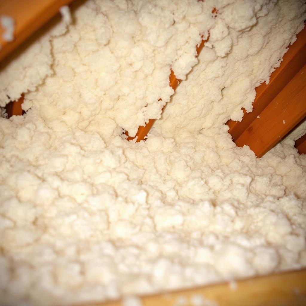 Fresh blown-in cellulose insulation installed in a San Diego attic